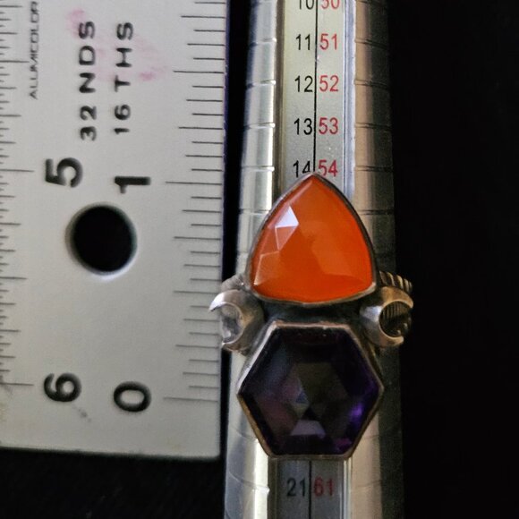 Amethyst Carnelian Halloween Ring - Picture 5 of 5